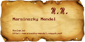 Marsinszky Mendel névjegykártya